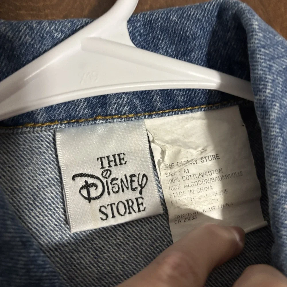 Vintage Disney Store Jean Jacket Embroidered Mickey Mouse Friends Minnie Kids M